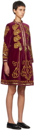 Bode Purple Rothermel Theater Midi Dress