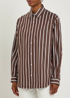 Matteau Striped Cotton-poplin Shirt Brown