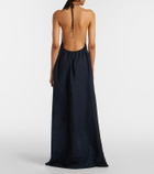Nili Lotan Lelia halterneck linen maxi dress
