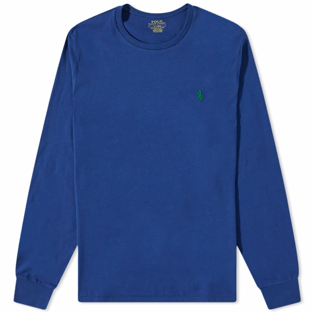 Photo: Polo Ralph Lauren Men's Long Sleeve T-Shirt in Harrison Blue