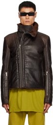 Rick Owens Brown Bauhaus Shearling Jacket
