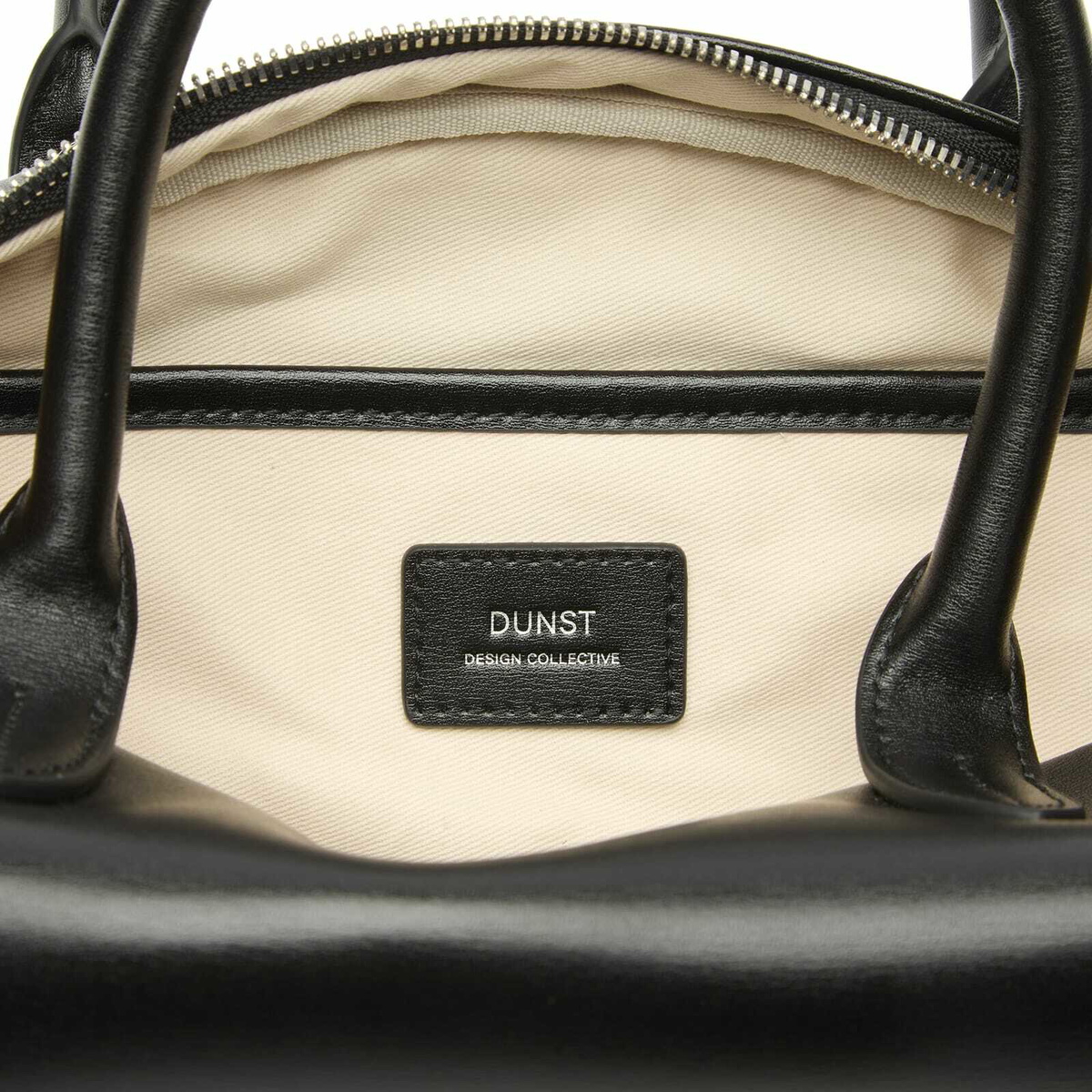 DUNST Women's Leather Bowling Bag in Black 