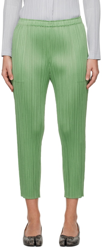 Photo: Pleats Please Issey Miyake Green Monthly Colors February Trousers