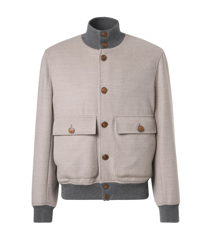 Photo: Brunello Cucinelli Cashmere-trimmed wool bomber jacket