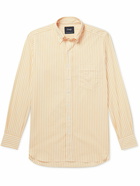 Drake's - Button-Down Collar Striped Cotton-Poplin Shirt - Yellow