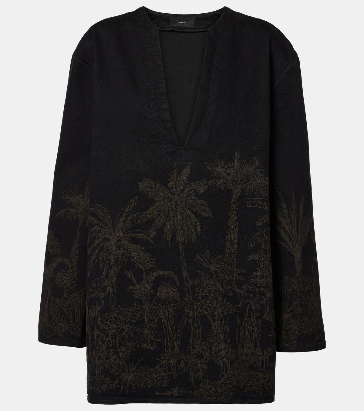Alanui Jungle Toile De Jouy denim top