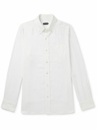TOM FORD - Button-Down Collar Lyocell-Poplin Shirt - White