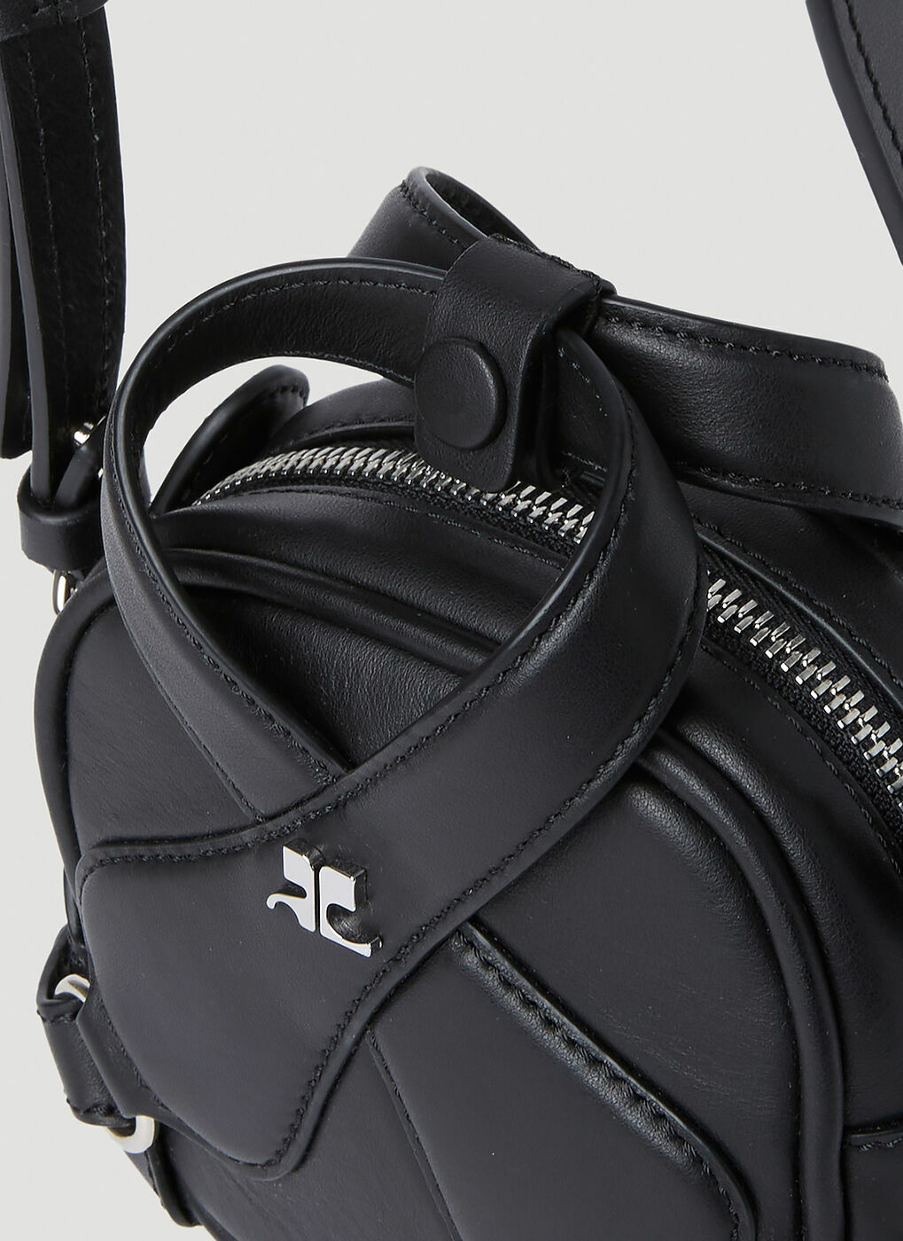 Courreges Loop Crossbody Bag in Black