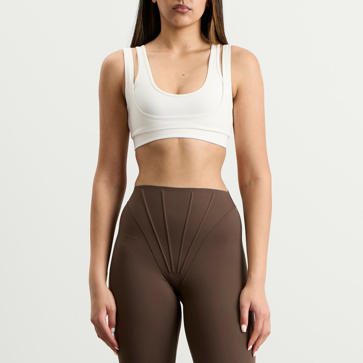 Nike Women's x SKIMS Matte Double Strap Scoop Bra in Ivory