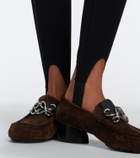 Loewe Dive Double L suede loafer pumps