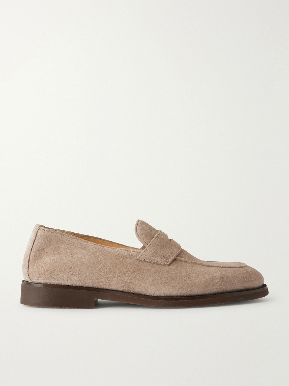 Brunello Cucinelli - Flex Suede Penny Loafers - Neutrals