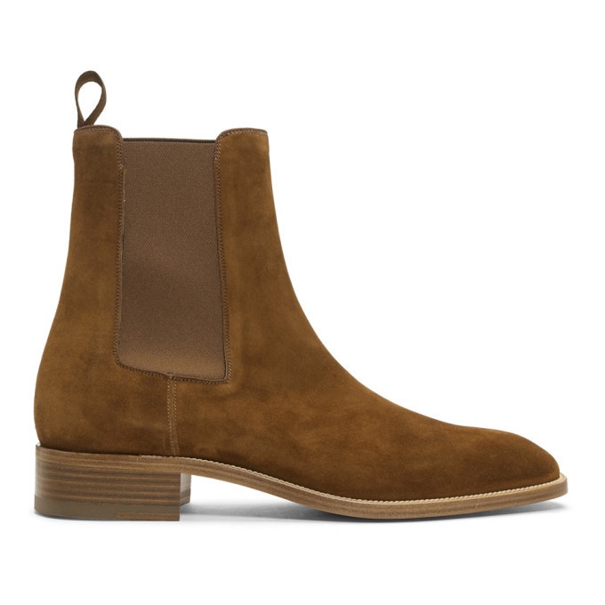 Photo: Christian Louboutin Brown Suede Samson Chelsea Boots