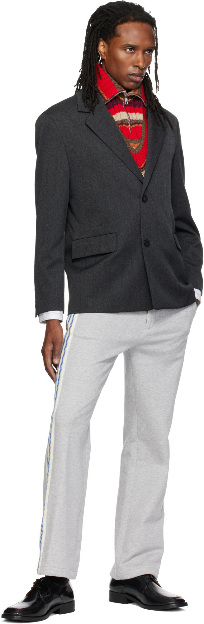 Solid Homme Gray Wool Tailored Blazer
