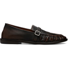 Marsèll Brown Stesa Soft Pebbled Leather Loafers