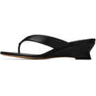 Le Monde Beryl Black Micro Wedge Thong Heeled Sandals