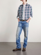 Cherry Los Angeles - Cropped Checked Cotton-Flannel Shirt - Green