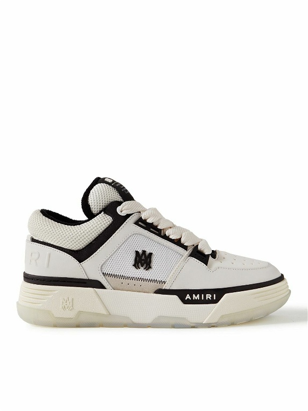 Photo: AMIRI - MA-1 Suede-Trimmed Leather and Mesh Sneakers - White