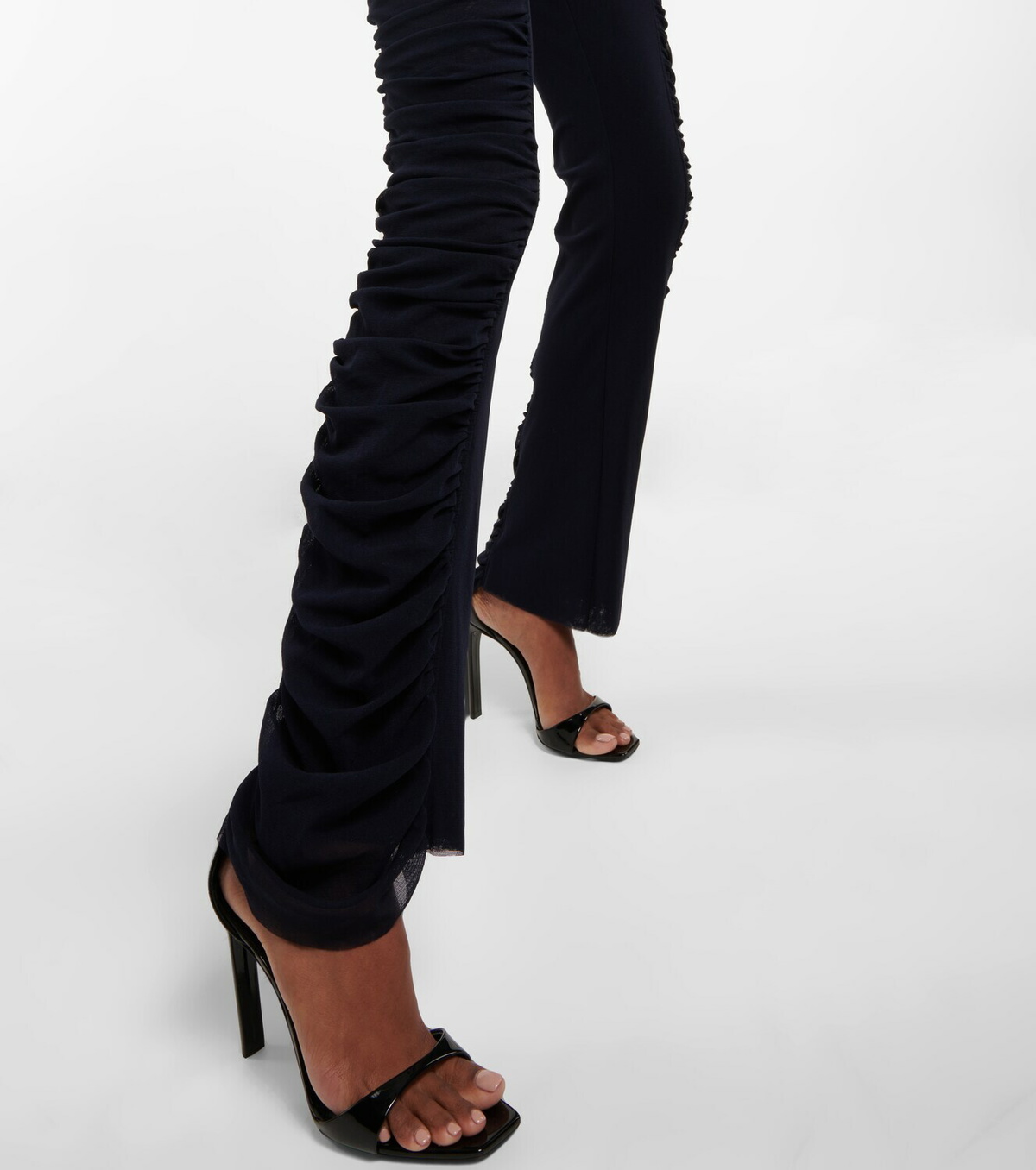 Jean Paul Gaultier - Ruched low-rise skinny mesh pants Jean Paul