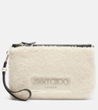 Jimmy Choo Logo shearling pouch with strap