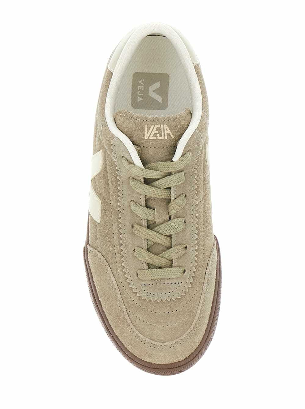 Veja panenka Beige Low Top Sneakers With Logo Patch On The Side And Contrasting Heel With Logo Lettering In Leather Unisex