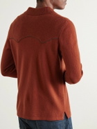 Guest In Residence - Western Felt-Trimmed Cashmere Shirt - Orange