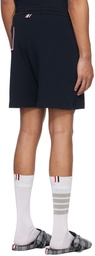 Thom Browne Navy Textured Shorts