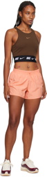 Nike Orange Swoosh Run Sports Shorts