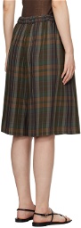 Cordera Brown Checkered Maxi Shorts