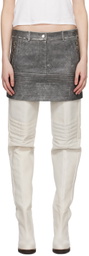 WYNN HAMLYN Gray Zip Leather Miniskirt