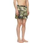 Double Rainbouu Black and Yellow Tiger Palm Swim Shorts