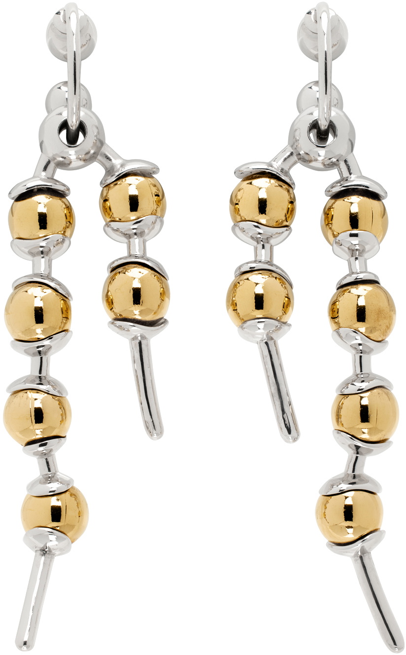 Lorette Colé Duprat SSENSE Exclusive Silver & Gold Chapelet Earrings