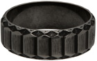 Hugo Silver Snakeskin Logo Ring