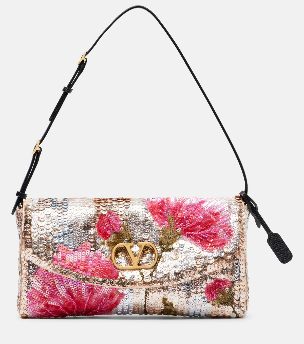 Valentino Garavani DeVain Small floral sequined shoulder bag