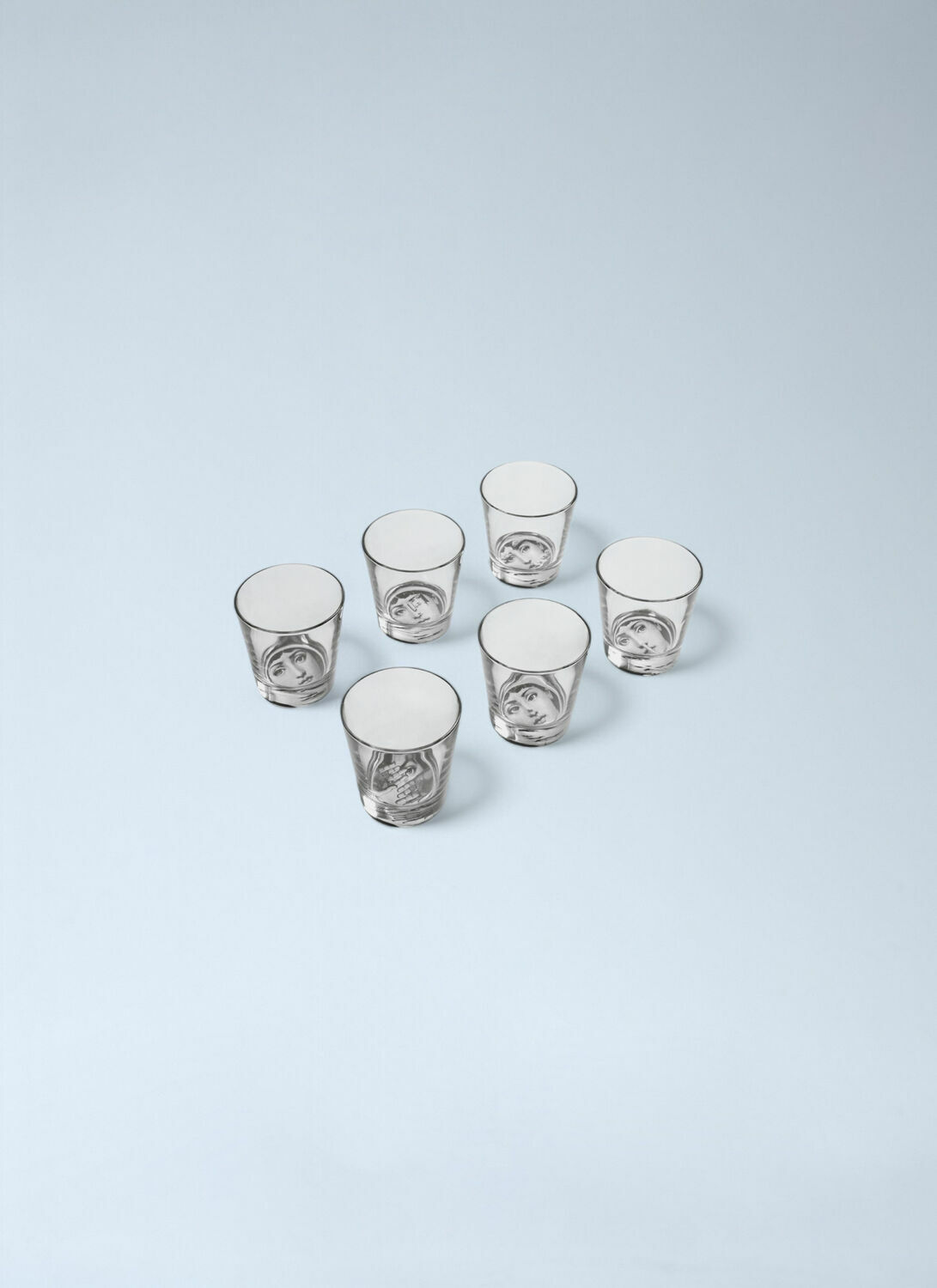 Fornasetti Set of Six Tema e Variazioni Glasses