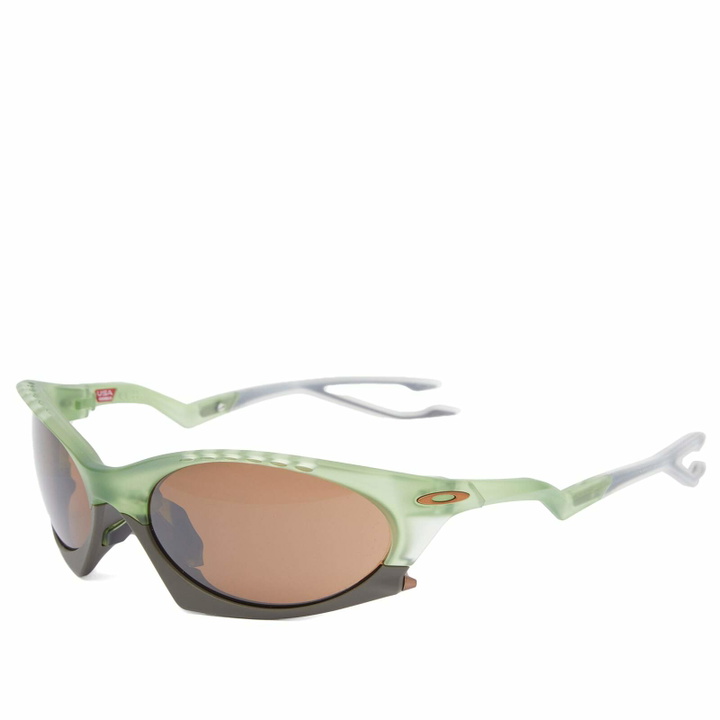 Photo: Oakley Plantaris Sunglasses in Matte Trans Fern/Prizm Tungsten 
