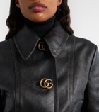Gucci Double G leather jacket