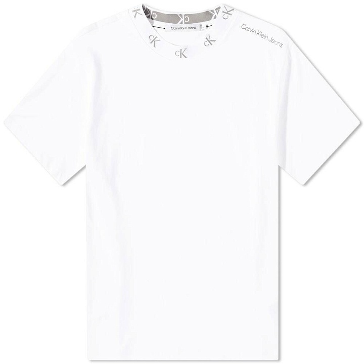Photo: Calvin Klein Men's Logo Jacquard T-Shirt in Bright White