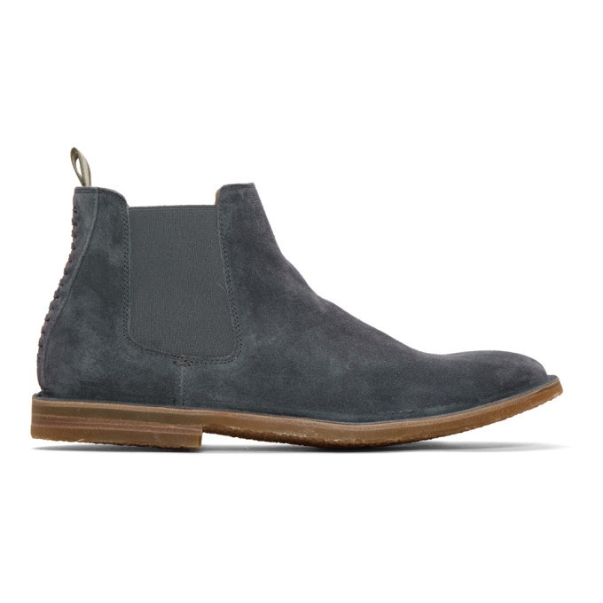 Photo: Officine Creative Blue Suede Waldorf 6 Chelsea Boots