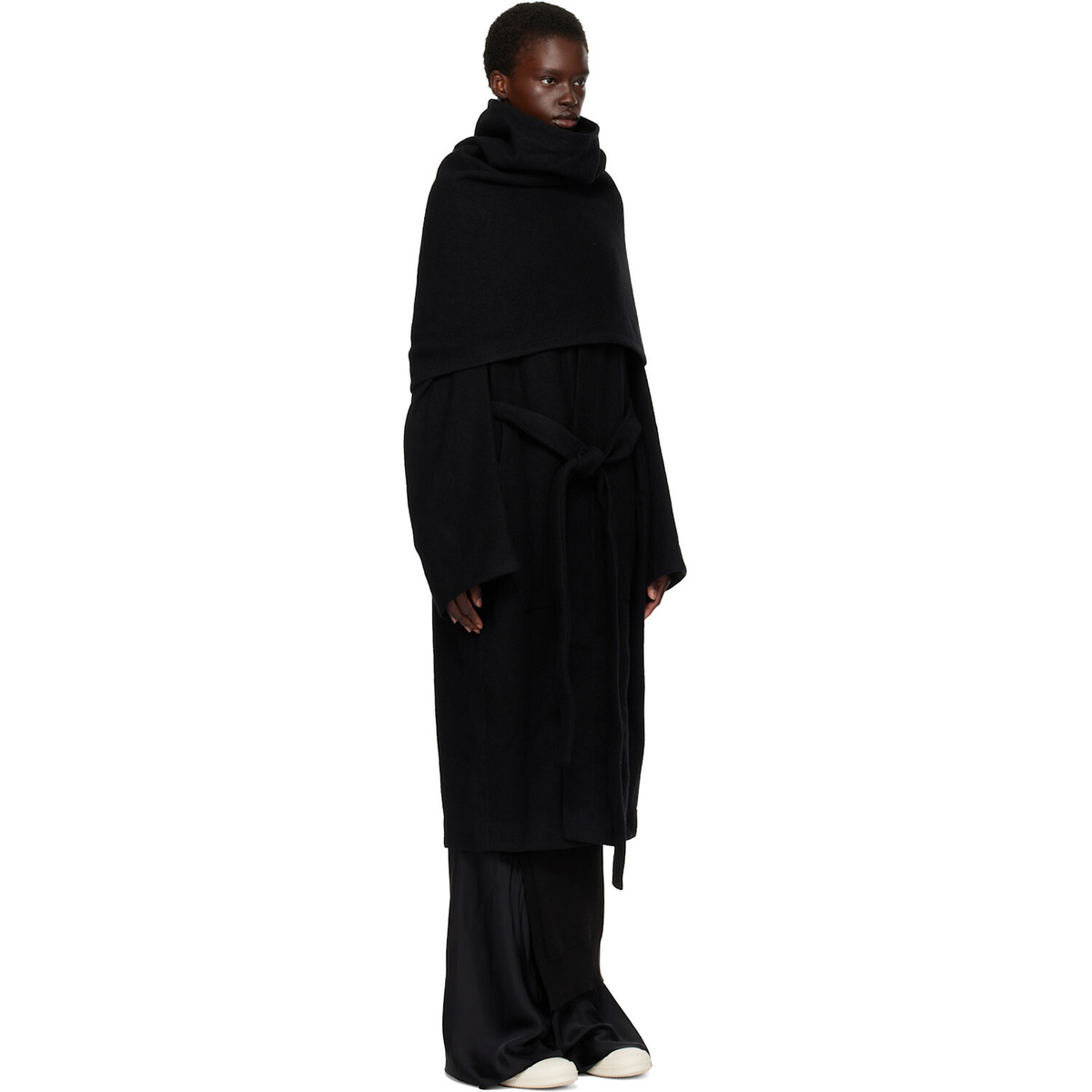 Rick Owens Black Tower Dagger Robe Coat
