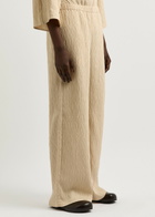 BY Malene Birger Darja Textured Straight-leg Trousers Beige