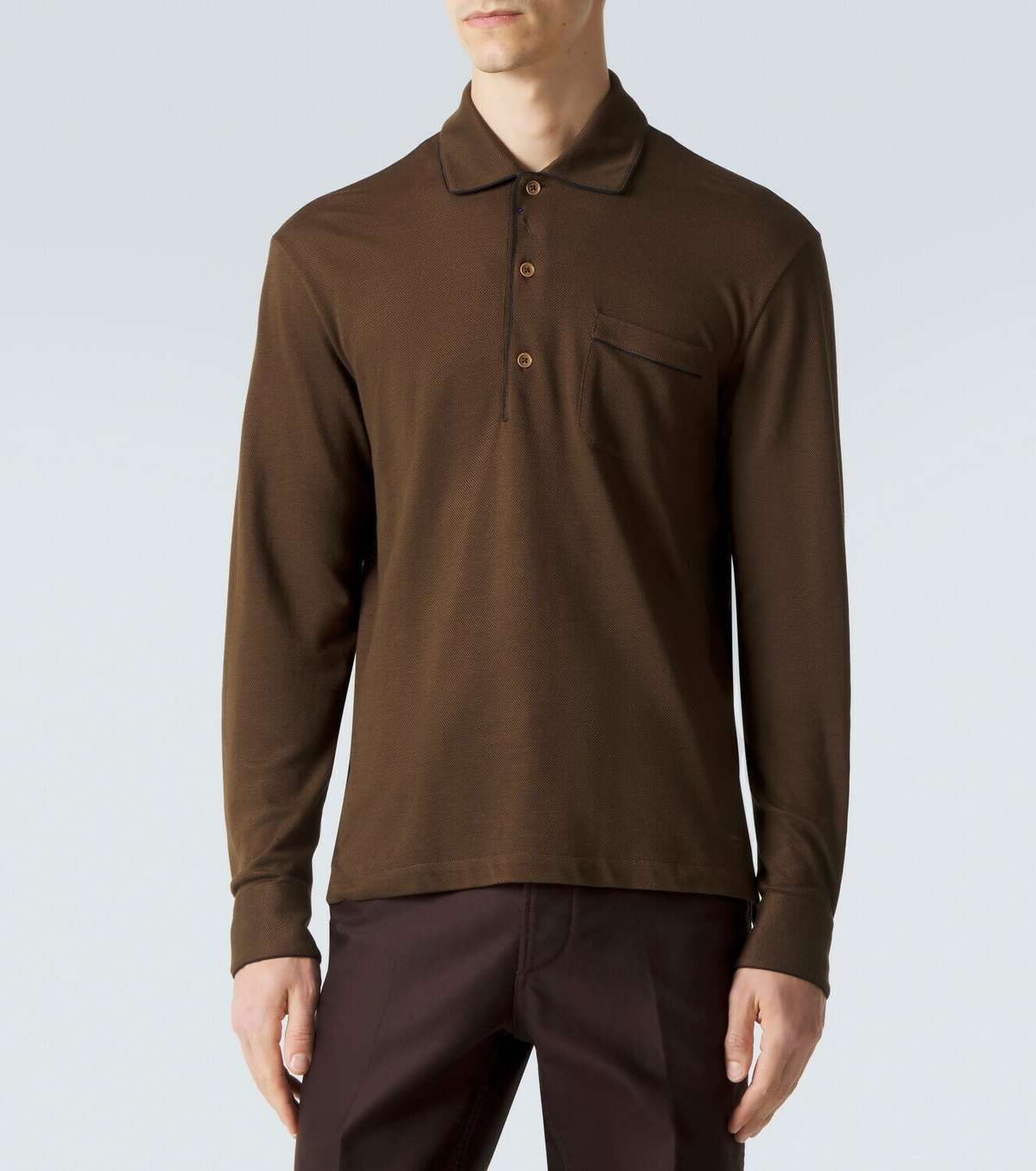 Tom Ford Silk and cotton piqué polo shirt