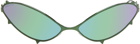 MAUSTEIN Green Metal Spike Sunglasses
