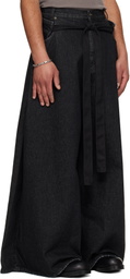 LU'U DAN Black Tie Maxi Jeans