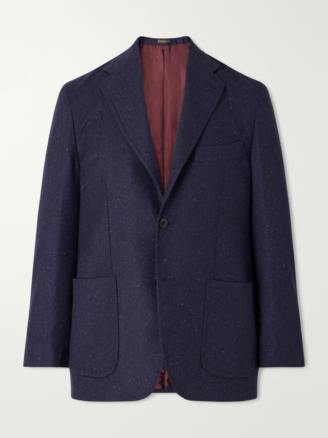 Rubinacci - Darted Flecked Wool-Herringbone Suit Jacket - Blue