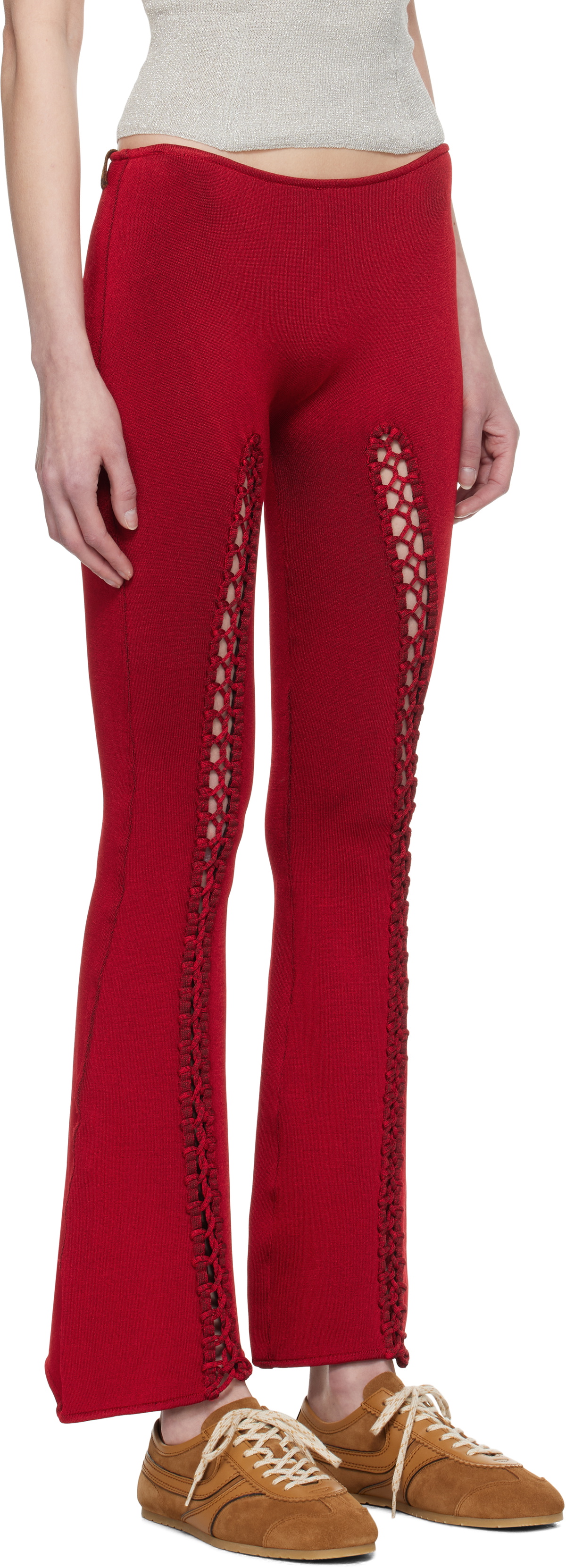 Isa Boulder SSENSE Exclusive Red Suture Front Lounge Pants