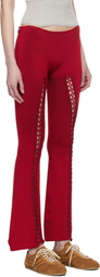 Isa Boulder SSENSE Exclusive Red Suture Front Lounge Pants