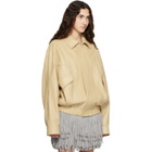 ABRA Yellow Leather Bomber Jacket
