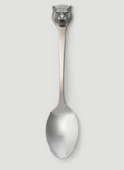 Set of Two Tiger Dessert Spoons in Silver