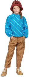 Repose AMS Kids Blue Cloudy Diagonal Stripe Top