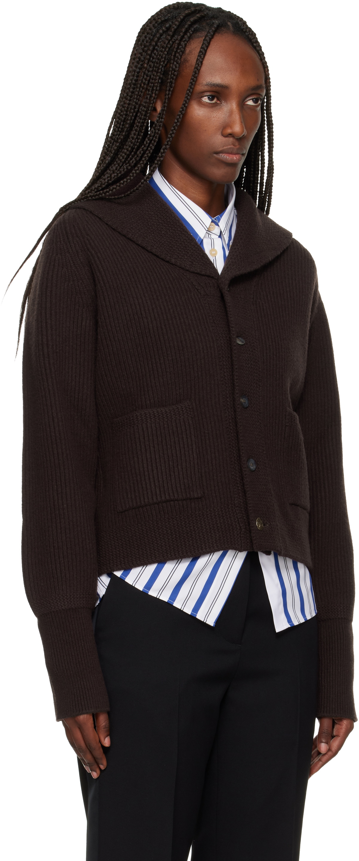 Wales Bonner Brown 'The Solace' Cardigan